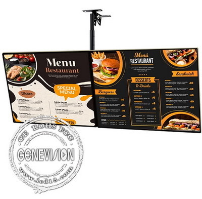 43 55 polegadas FHD estreito Bezel pendente de parede montado LCD Display Restaurante tela de menu